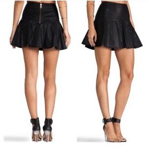 Free People Faux Leather Trumpet Mini Skirt sz 10